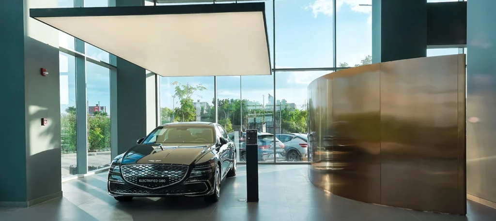 Retail showroom interior design portfolio by Sketchure showcasing modern layouts, luxurious finishes, and functional retail spaces