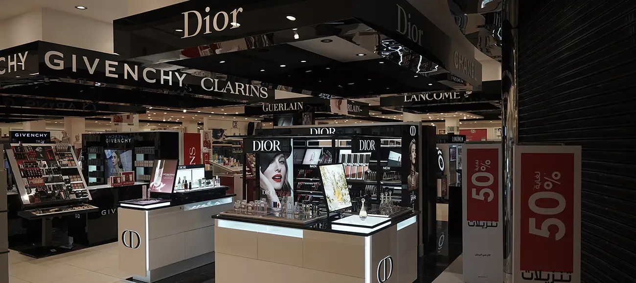 Dior booth interior design project by Sketchure showcasing luxury, innovative layouts, and refined exhibition design.
