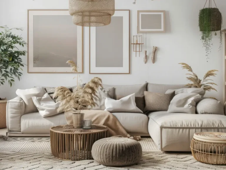 Modern living room showcasing clean Scandinavian and Japandi elements, representing versatile home interior design styles popular in Egypt and UAE.