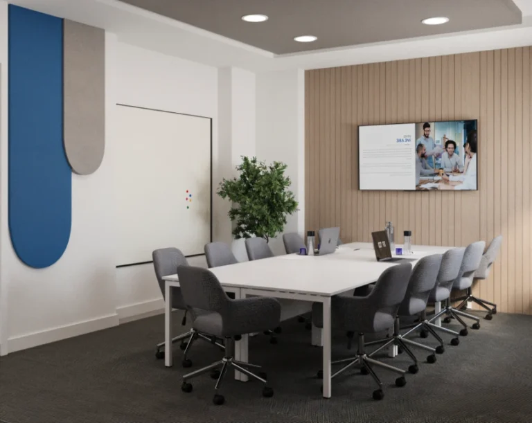 Meeting room design and conference room design in a modern office in Egypt and UAE.