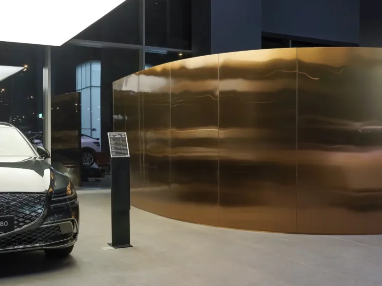 Retail interior design layout with strategic lighting and customer flow optimization