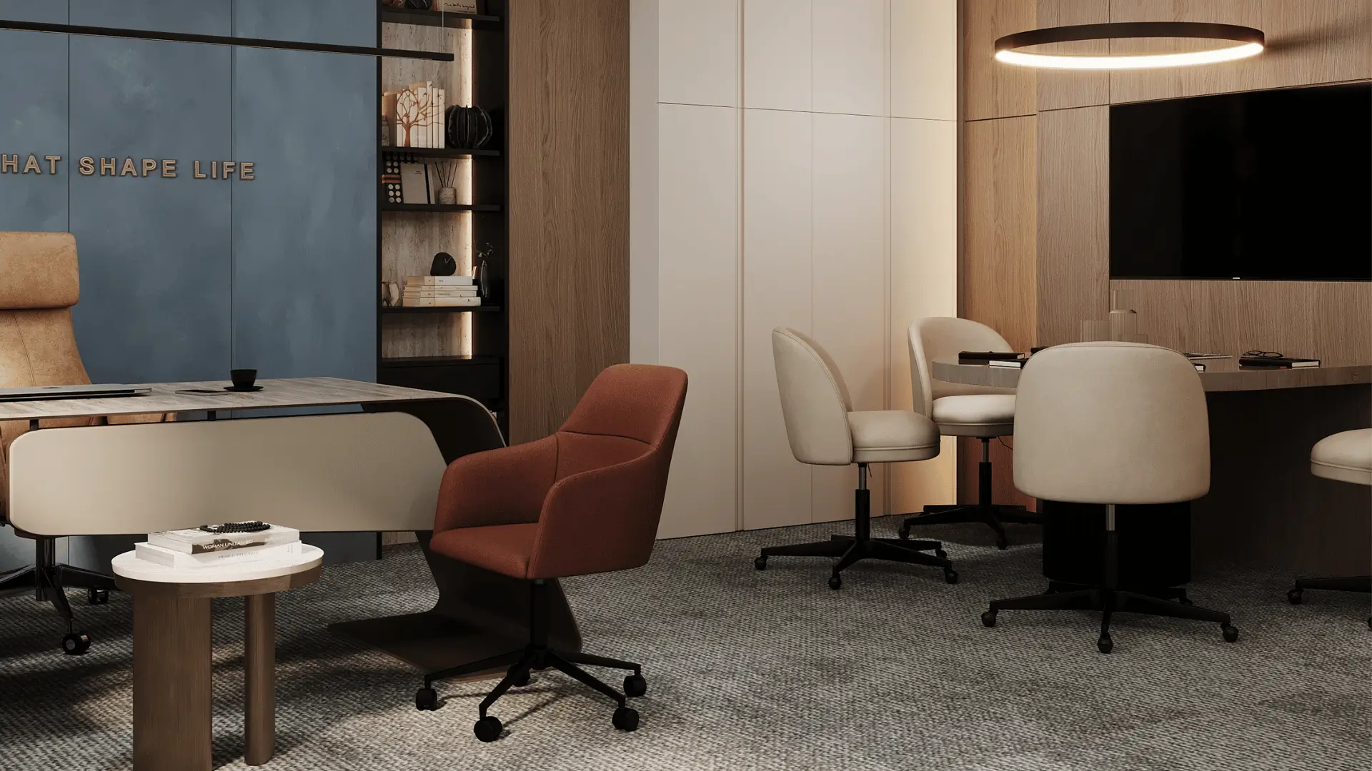 Marsoum CEO office featuring elegant furniture, sophisticated materials, and a modern professional interior.
